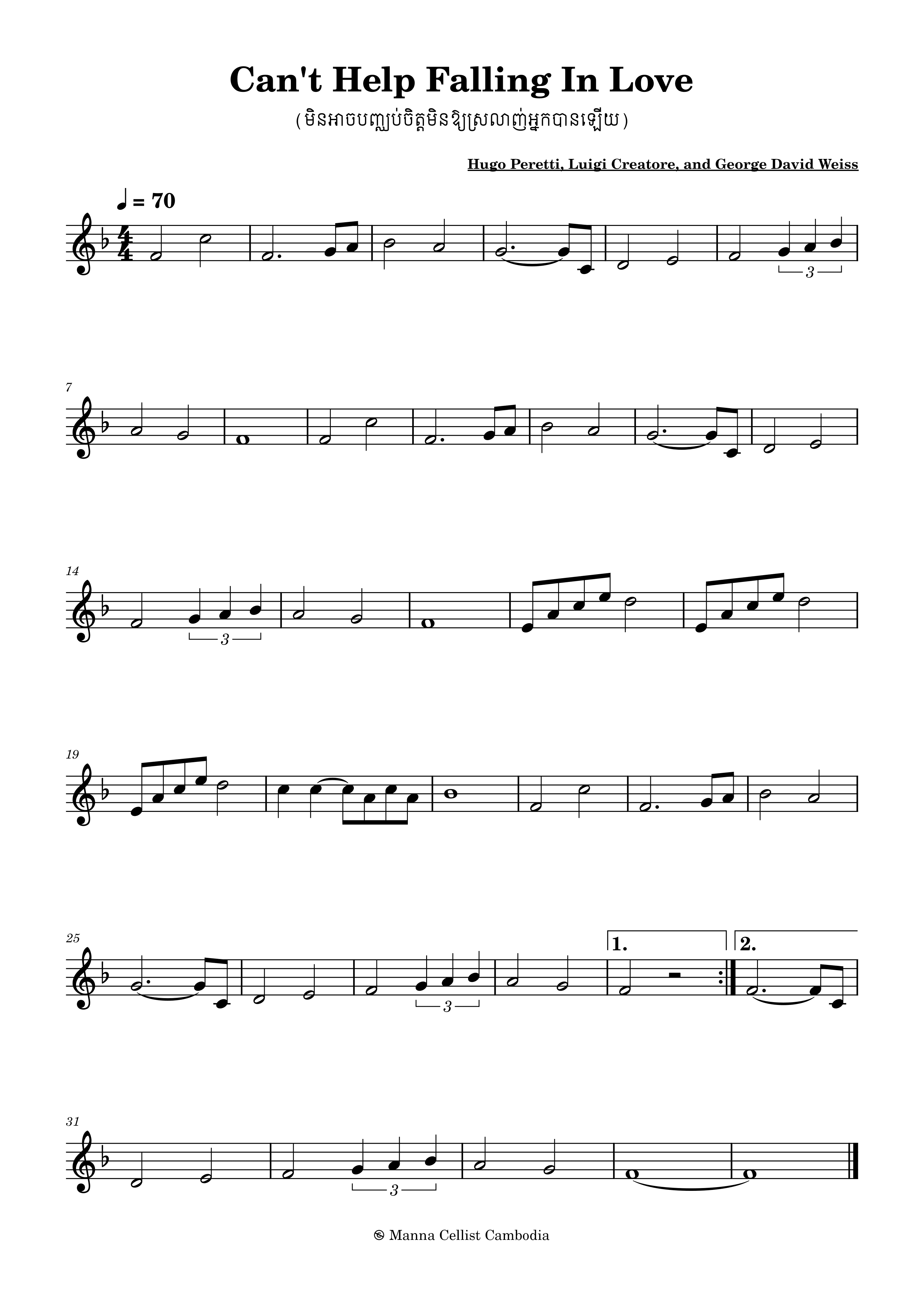 Can't Help Falling In Love