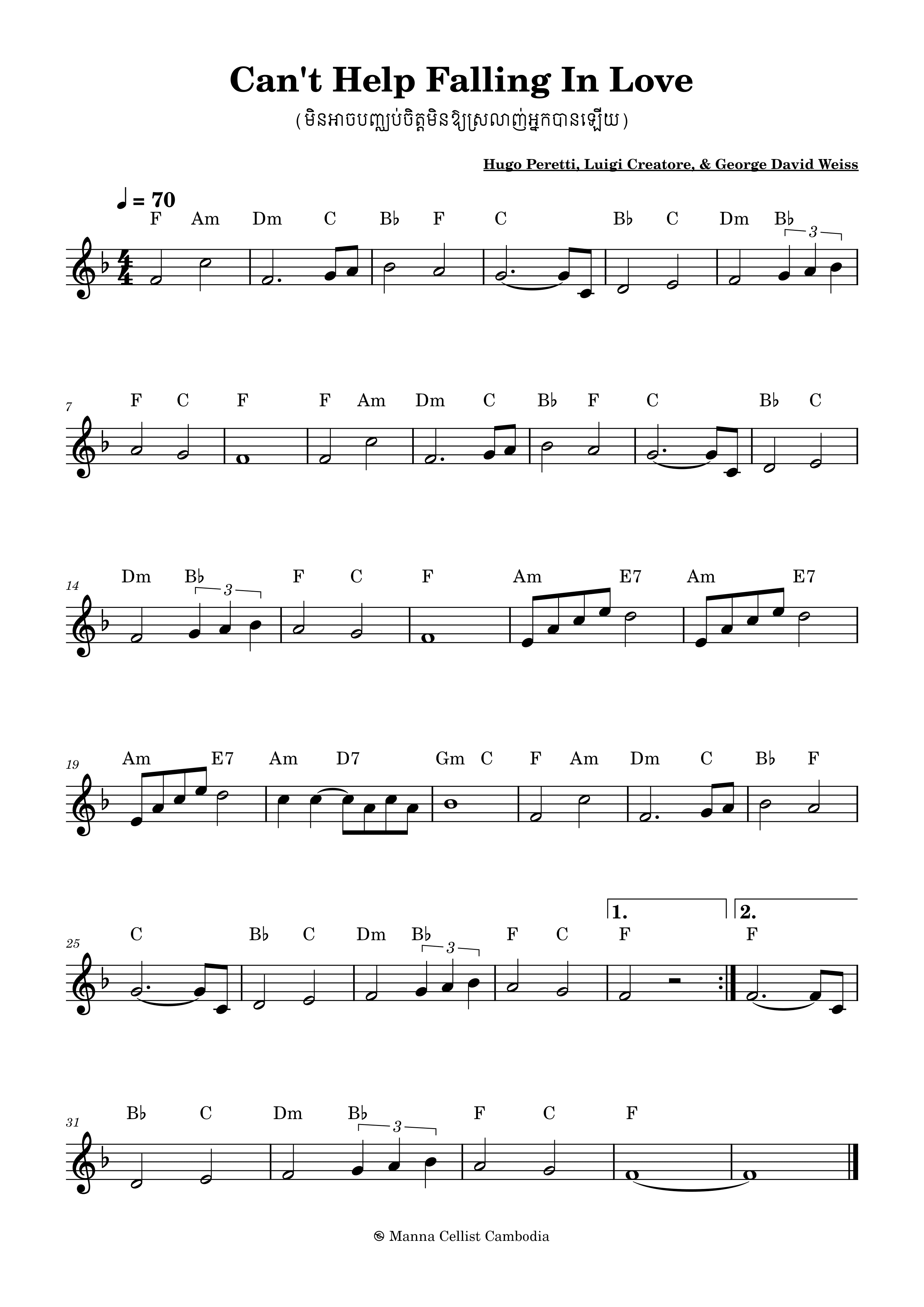 Can't Help Falling In Love